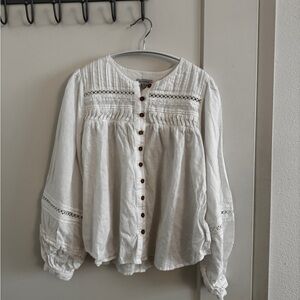 White Button-Up Women's Top